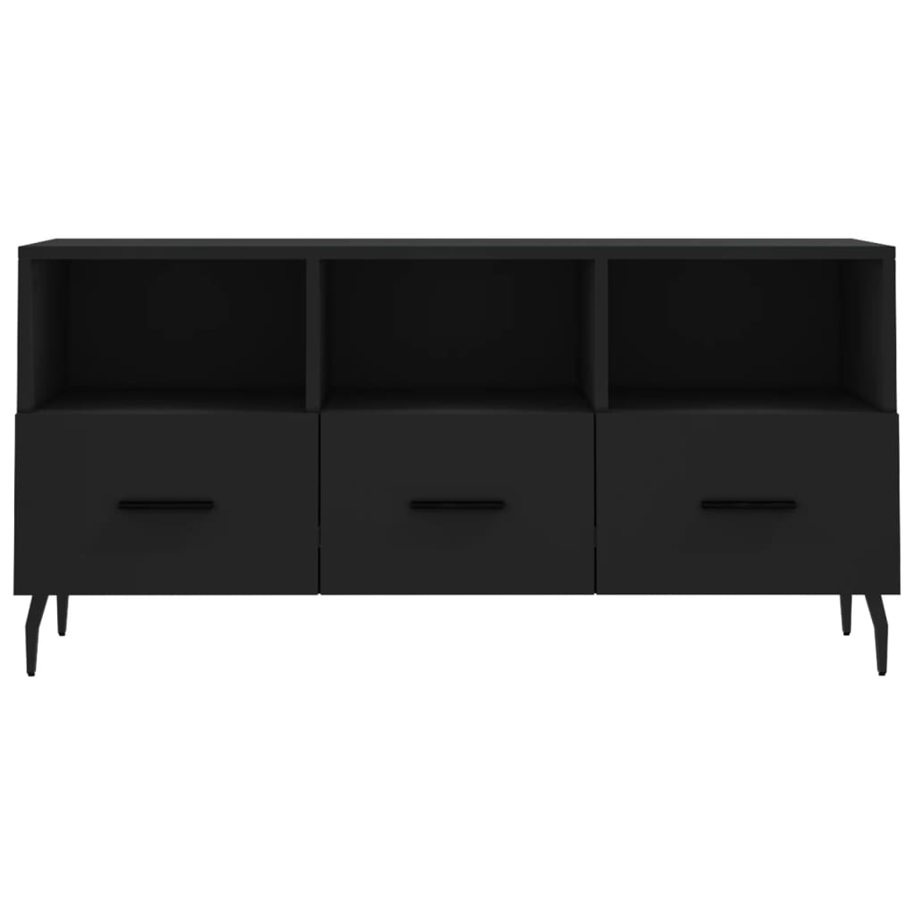 Meuble TV noir 102x36x50 cm bois d'ingénierie - XIOS