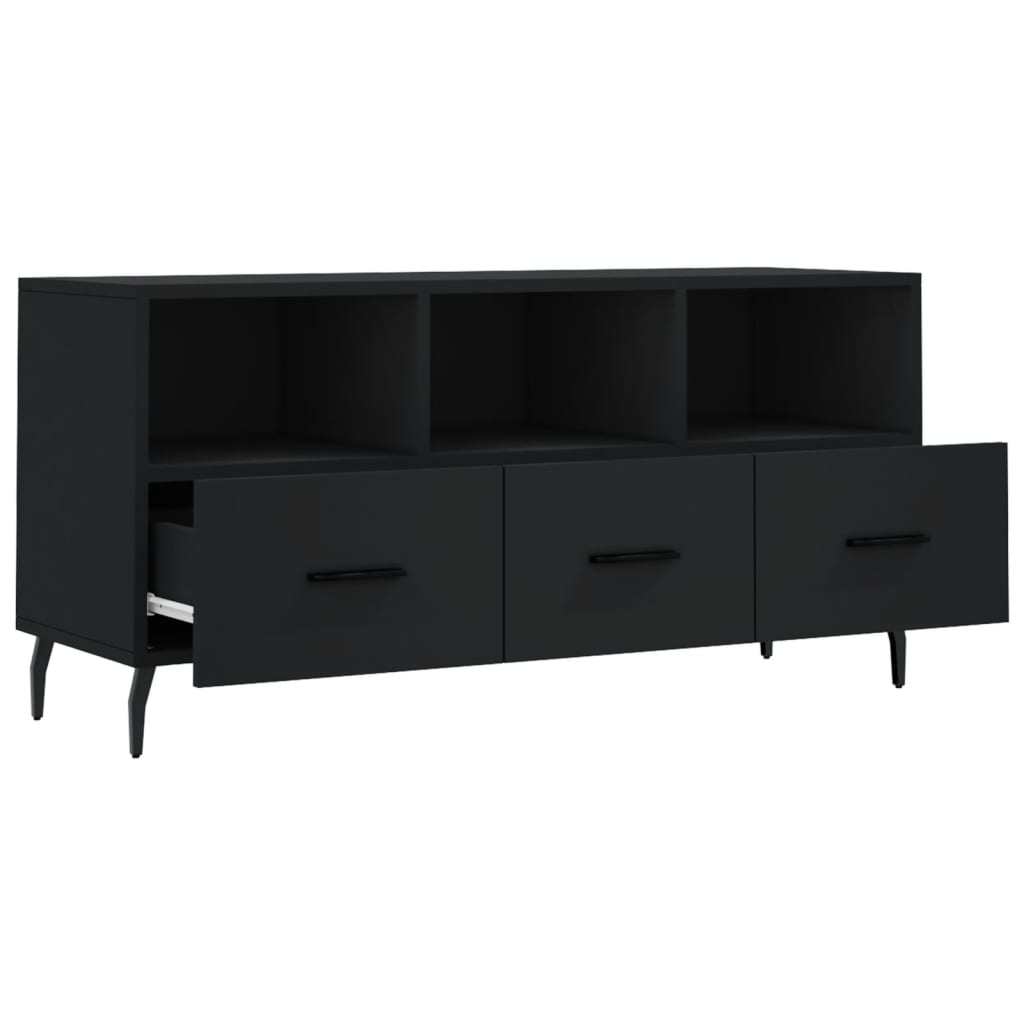 Meuble TV noir 102x36x50 cm bois d'ingénierie - XIOS