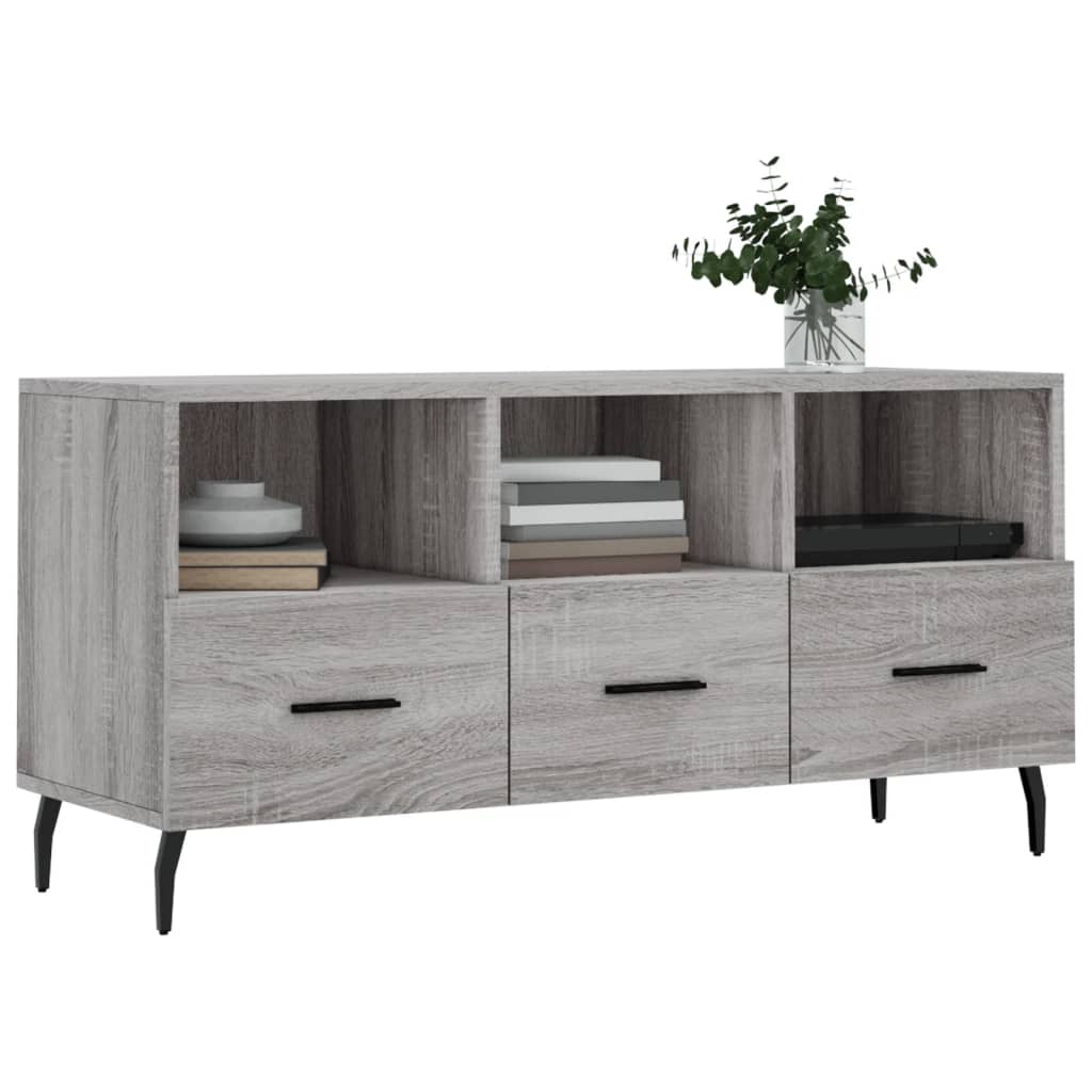 Meuble TV sonoma gris 102x36x50 cm bois d'ingénierie - XIOS