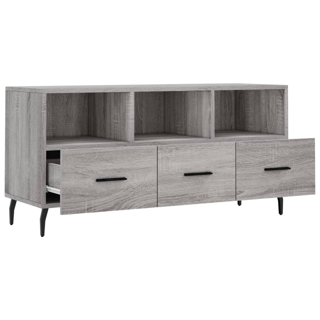 Meuble TV sonoma gris 102x36x50 cm bois d'ingénierie - XIOS