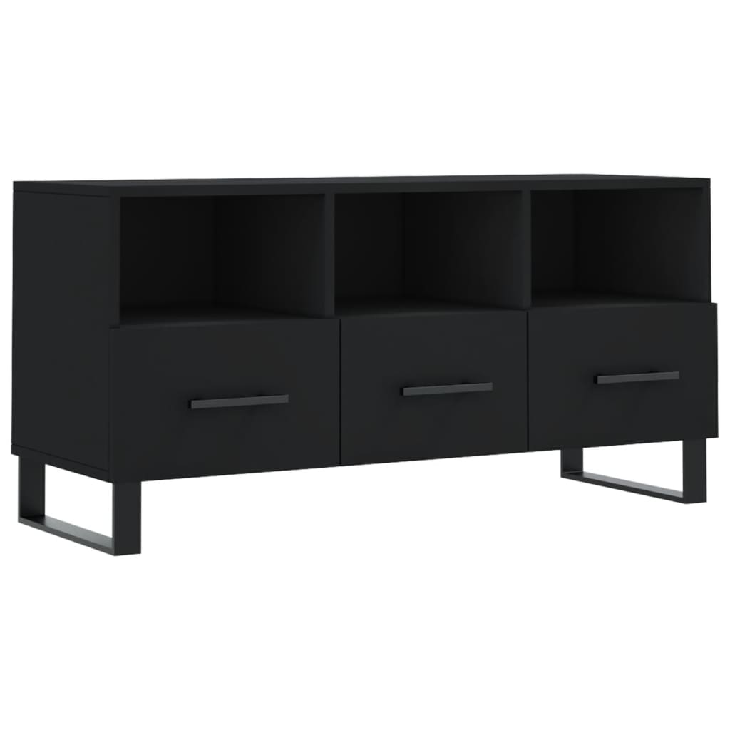 Meuble TV noir 102x36x50 cm bois d'ingénierie - XIOS
