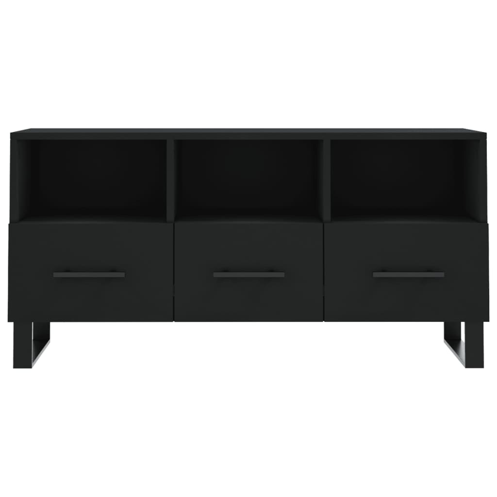 Meuble TV noir 102x36x50 cm bois d'ingénierie - XIOS