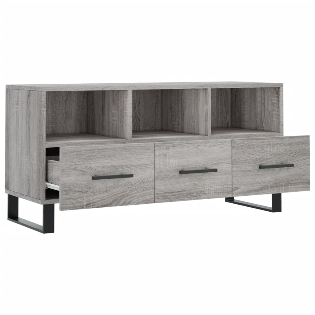 Meuble TV sonoma gris 102x36x50 cm bois d'ingénierie - XIOS