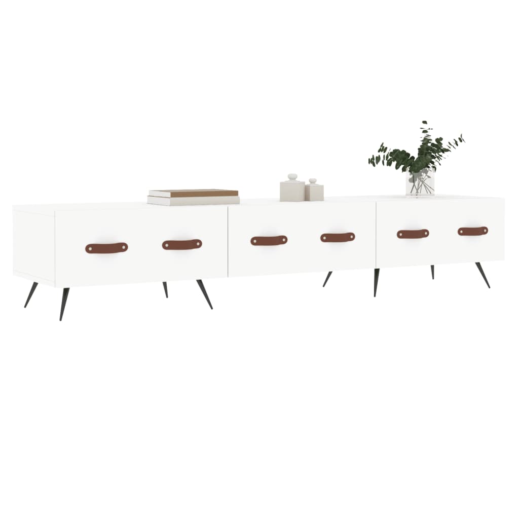 Meuble TV blanc 150x36x30 cm bois d'ingénierie - XIOS