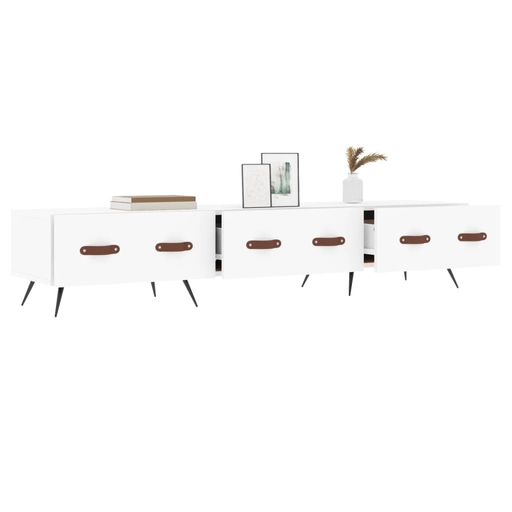 Meuble TV blanc 150x36x30 cm bois d'ingénierie - XIOS
