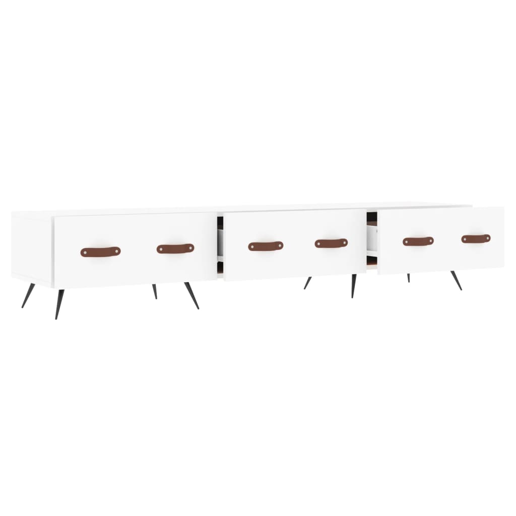 Meuble TV blanc 150x36x30 cm bois d'ingénierie - XIOS
