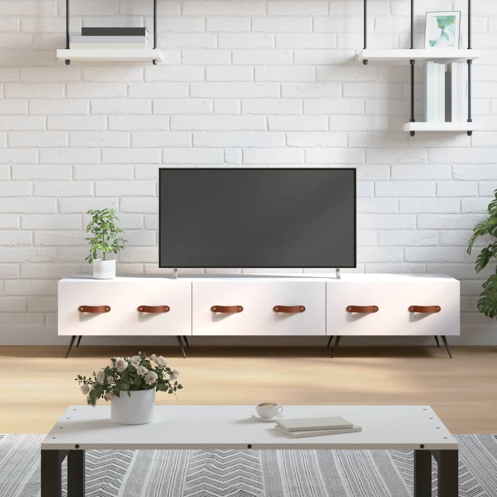 Meuble TV blanc 150x36x30 cm bois d'ingénierie - XIOS
