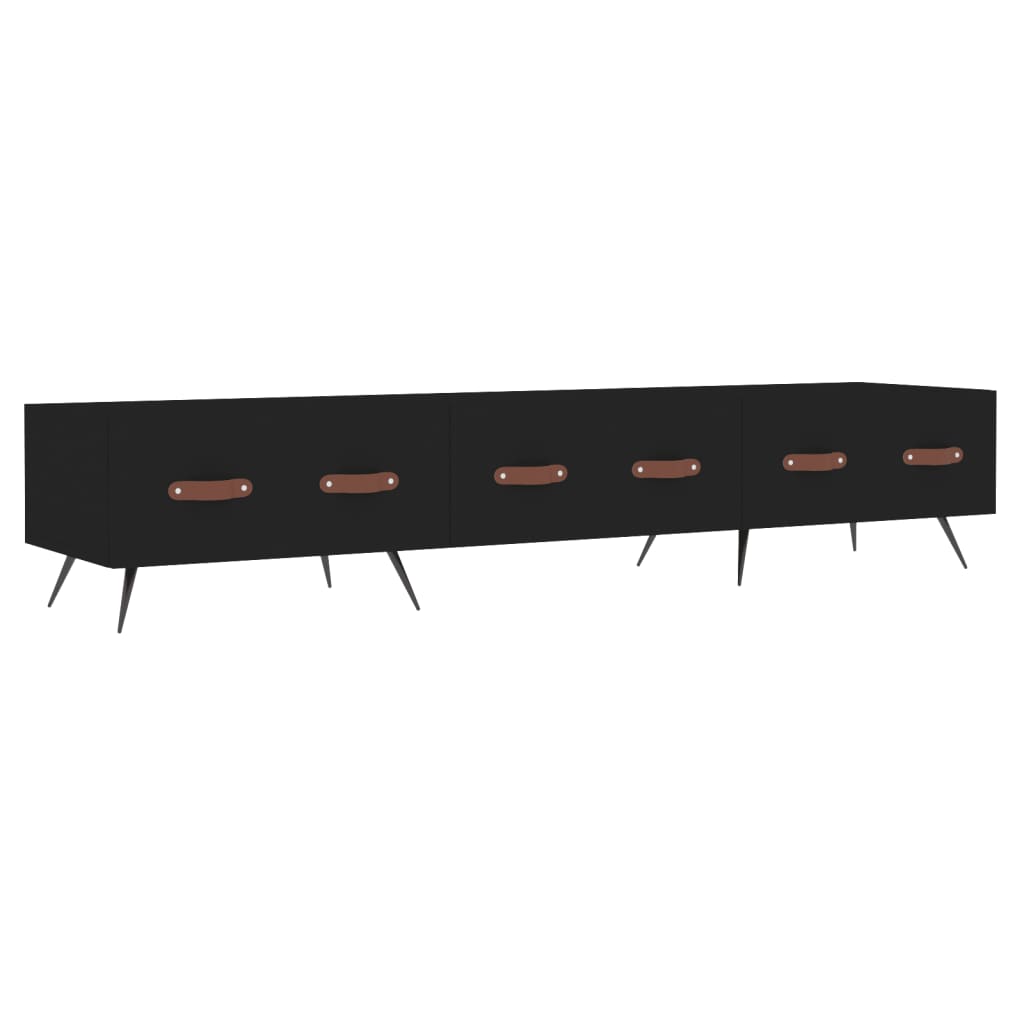 Meuble TV noir 150x36x30 cm bois d'ingénierie - XIOS