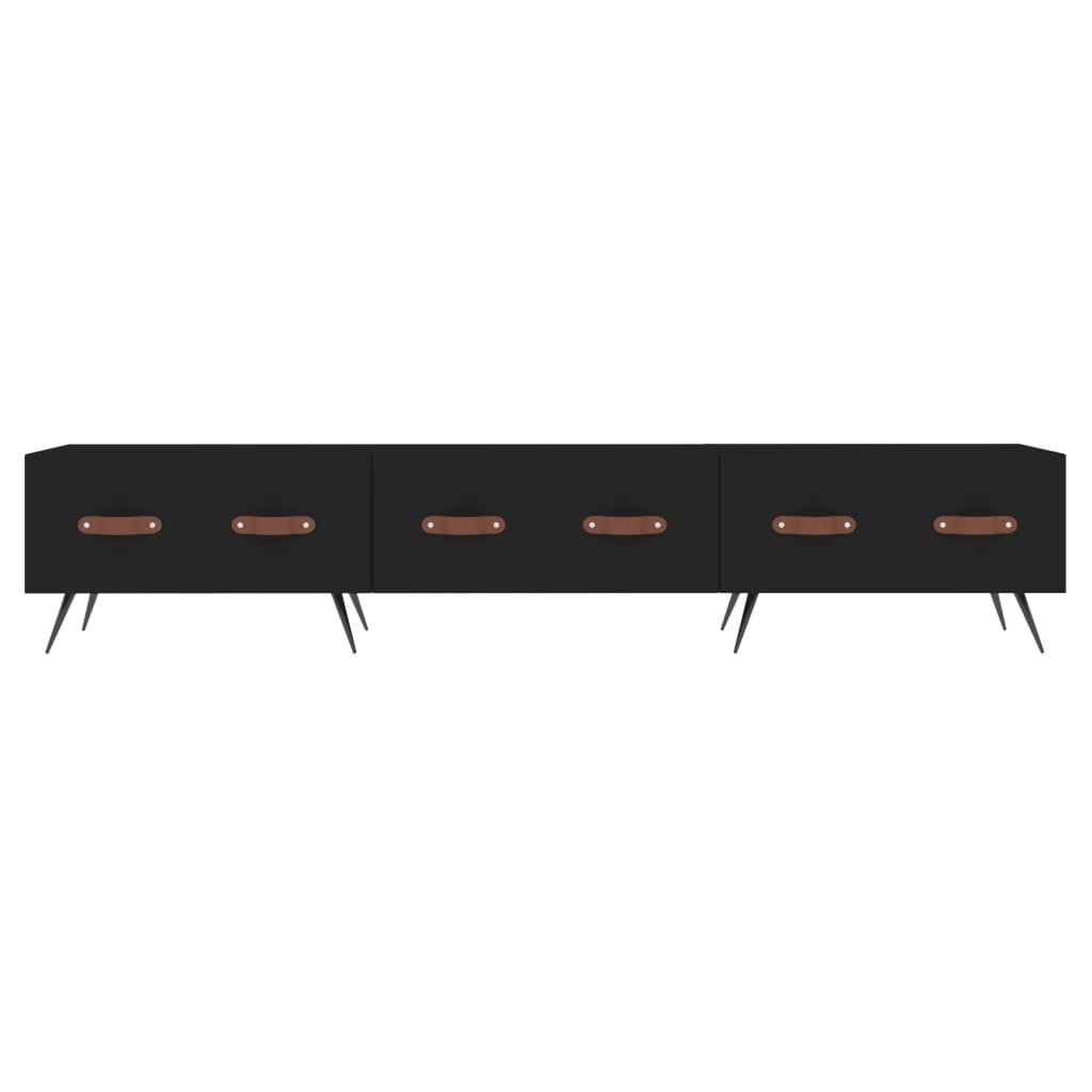 Meuble TV noir 150x36x30 cm bois d'ingénierie - XIOS