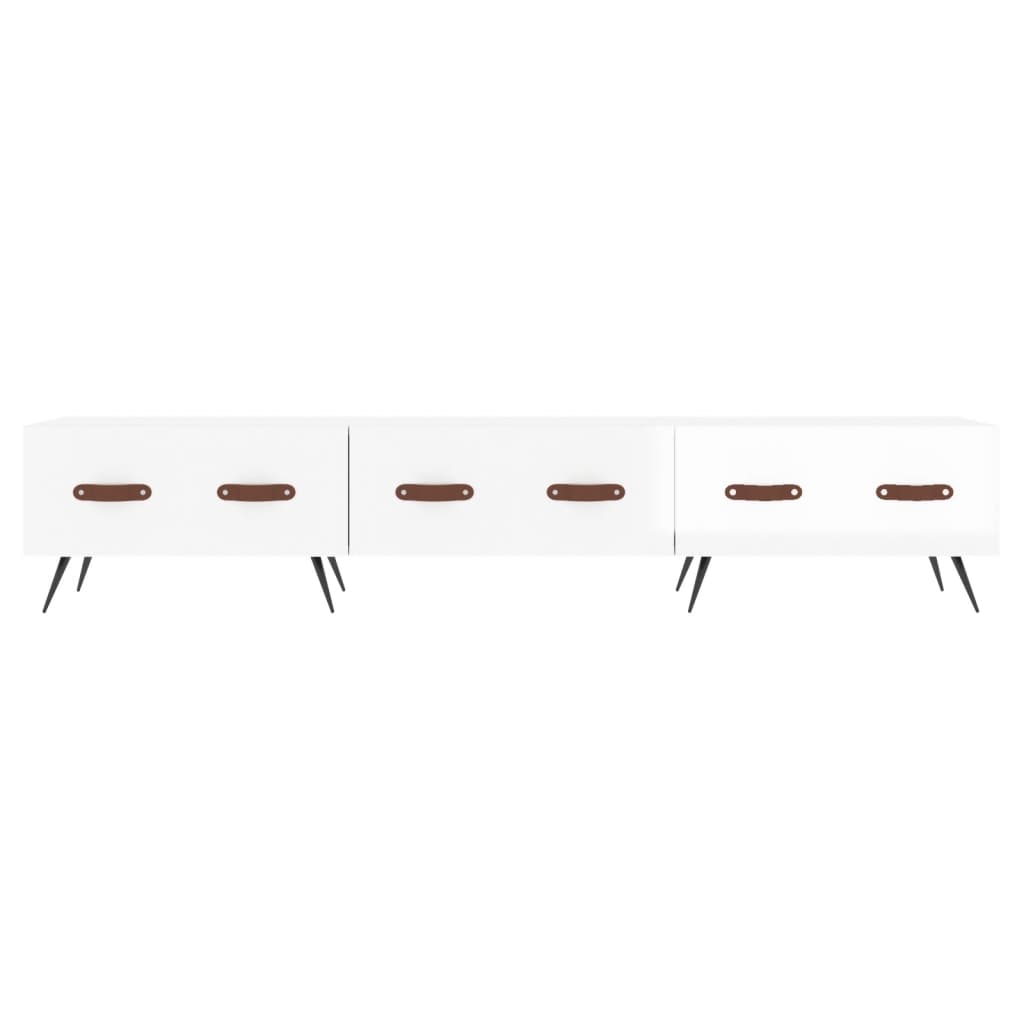 Meuble TV blanc brillant 150x36x30 cm bois d'ingénierie - XIOS