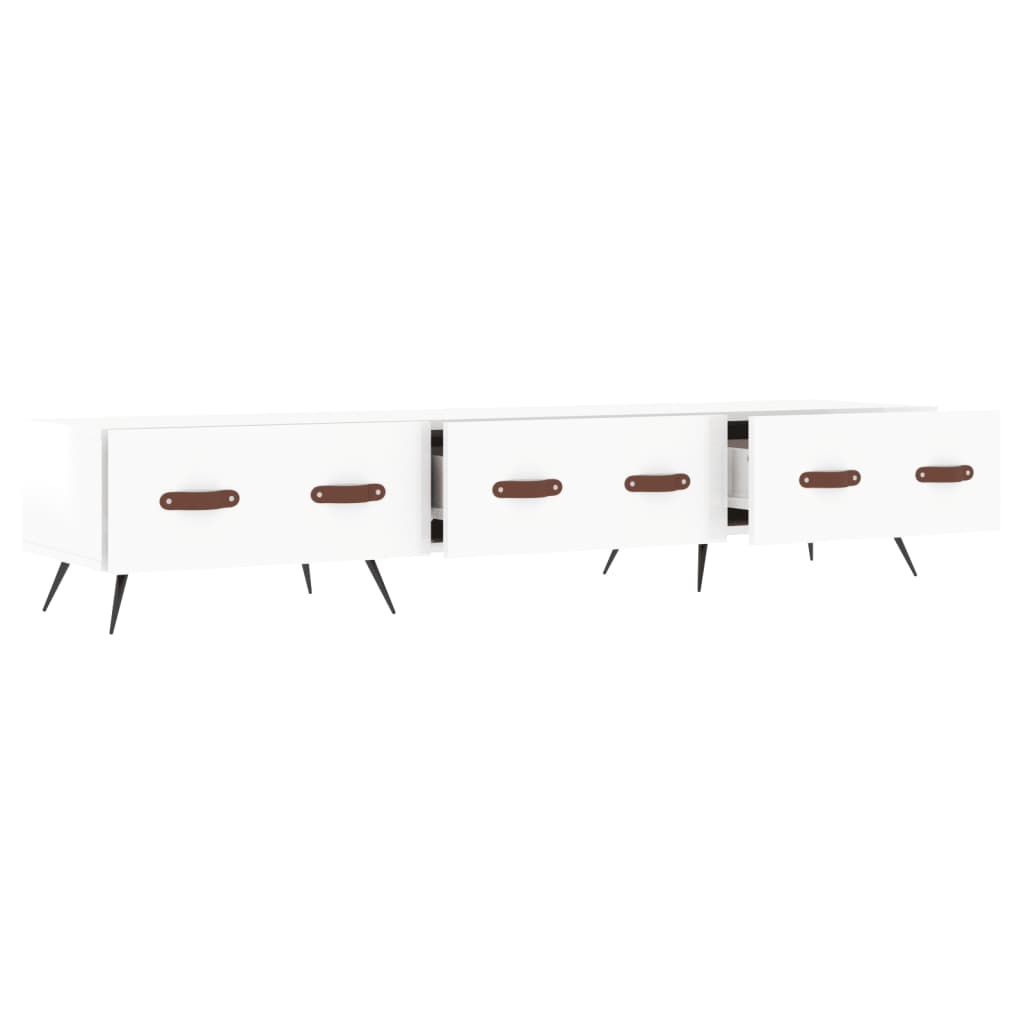 Meuble TV blanc brillant 150x36x30 cm bois d'ingénierie - XIOS