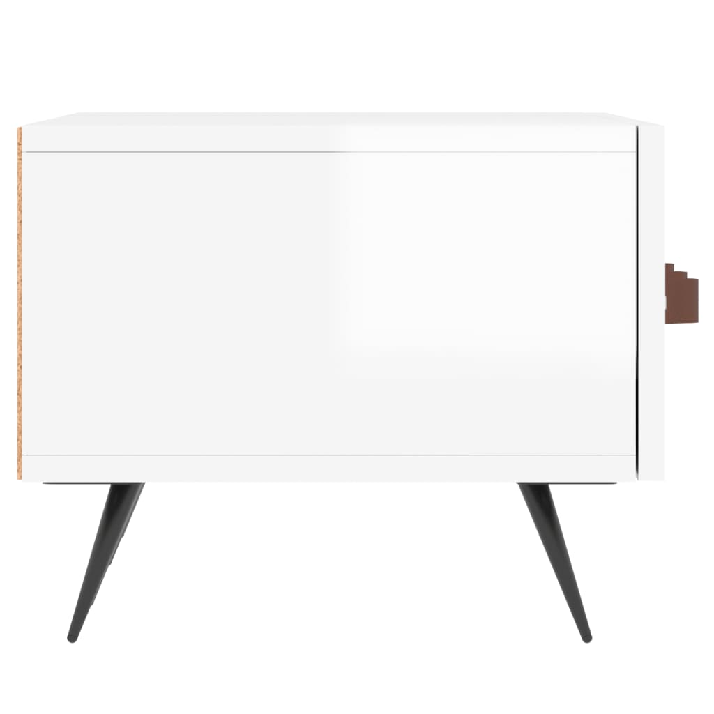 Meuble TV blanc brillant 150x36x30 cm bois d'ingénierie - XIOS