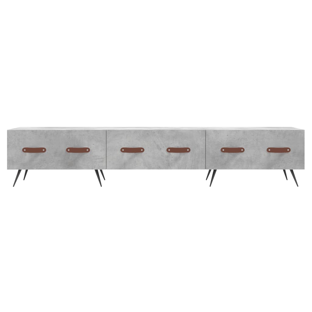Meuble TV gris béton 150x36x30 cm bois d'ingénierie - XIOS