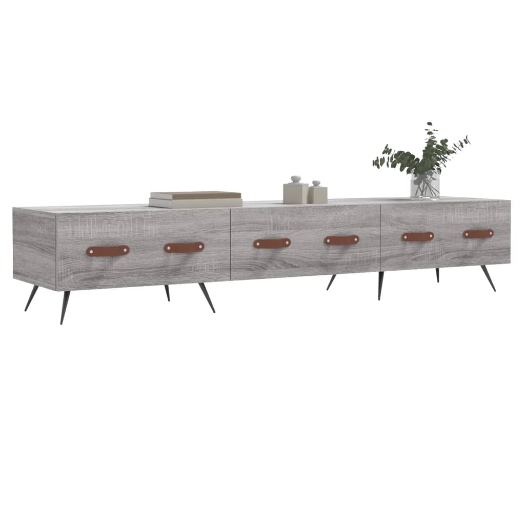 Meuble TV sonoma gris 150x36x30 cm bois d'ingénierie - XIOS