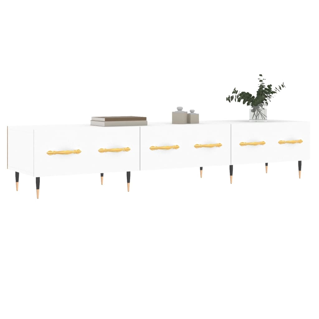 Meuble TV blanc 150x36x30 cm bois d'ingénierie - XIOS