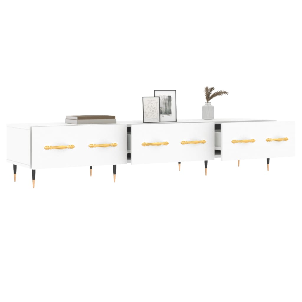 Meuble TV blanc 150x36x30 cm bois d'ingénierie - XIOS