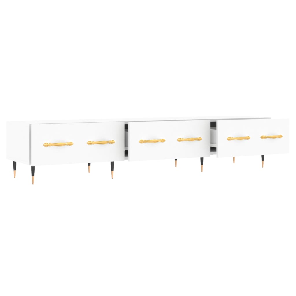 Meuble TV blanc 150x36x30 cm bois d'ingénierie - XIOS