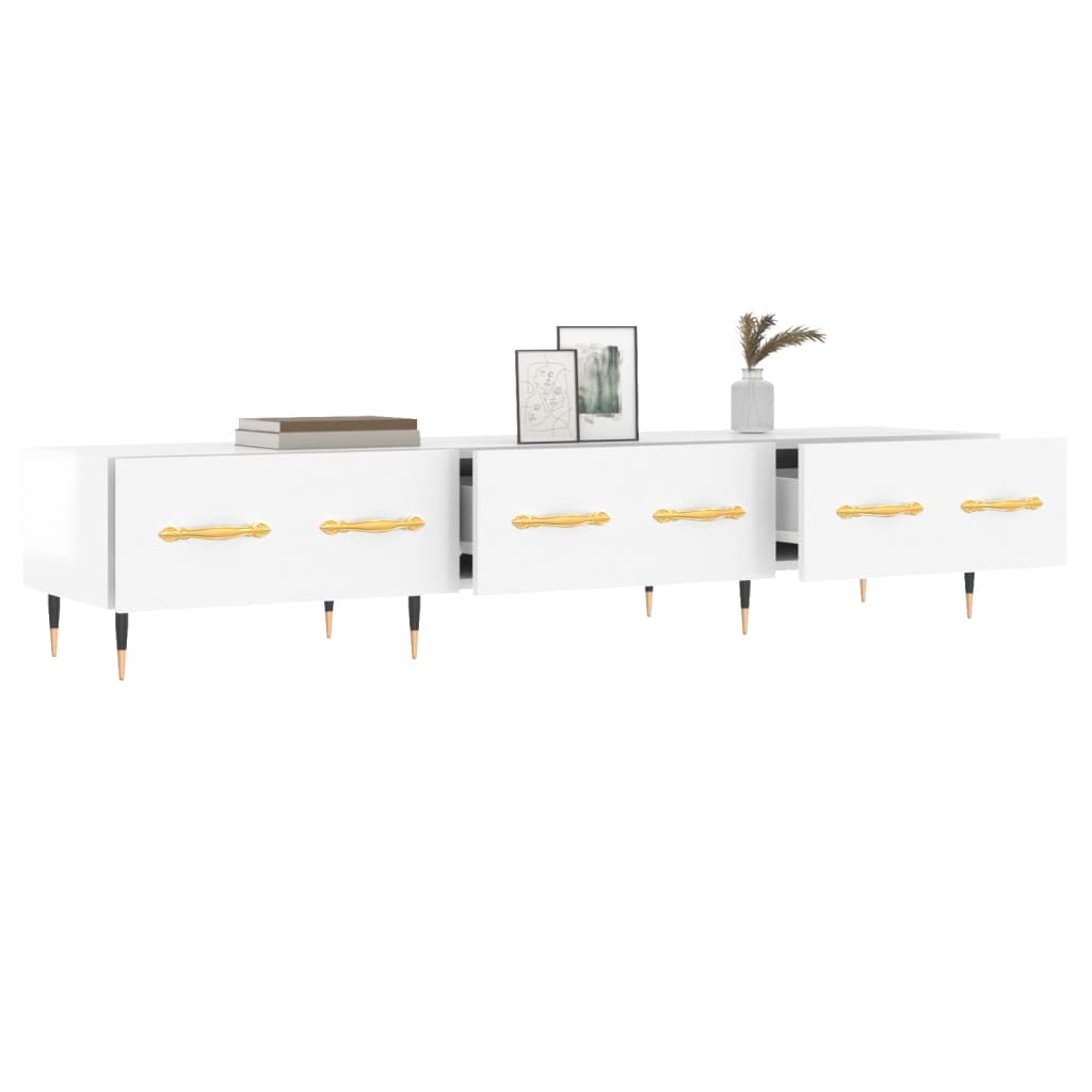 Meuble TV blanc brillant 150x36x30 cm bois d'ingénierie - XIOS