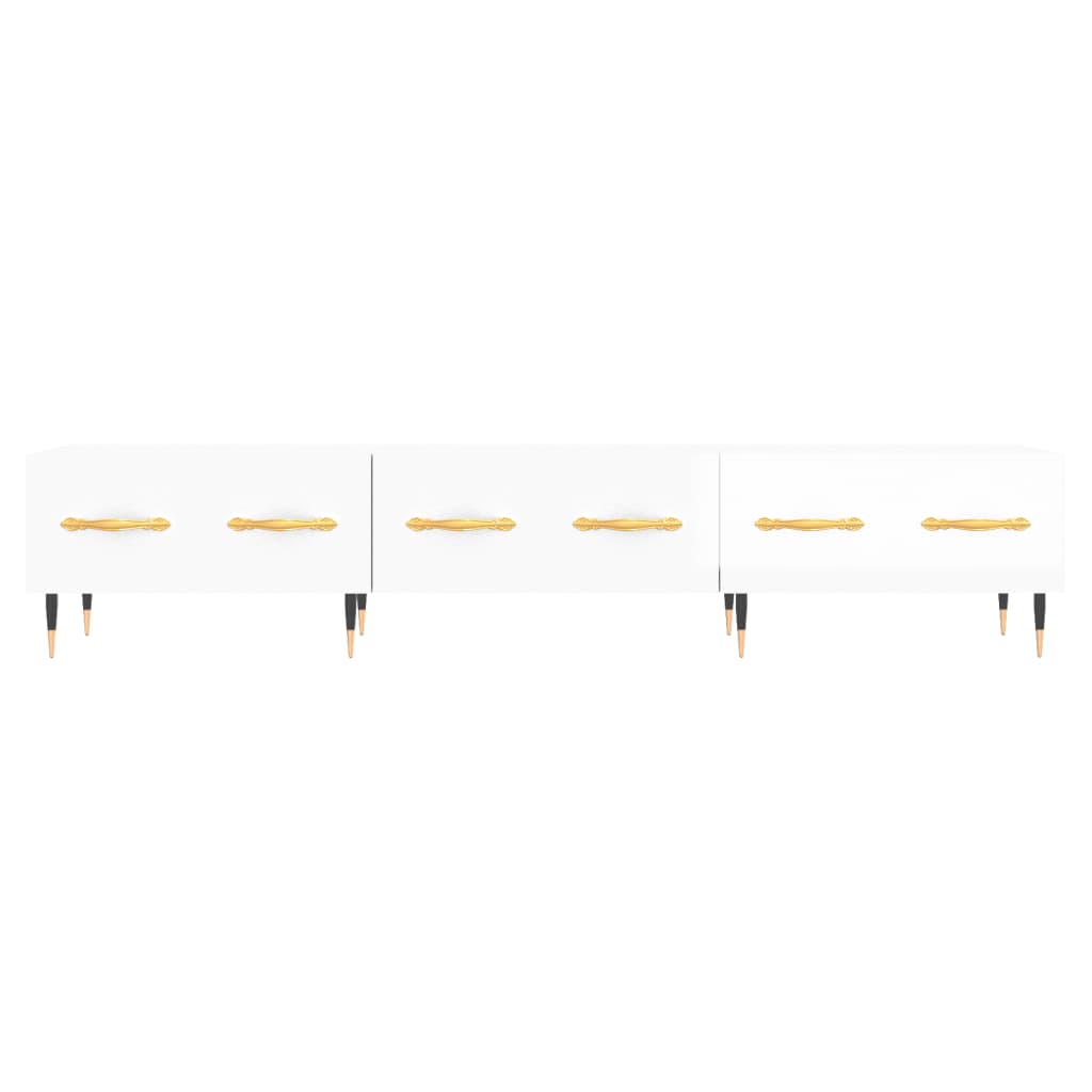 Meuble TV blanc brillant 150x36x30 cm bois d'ingénierie - XIOS
