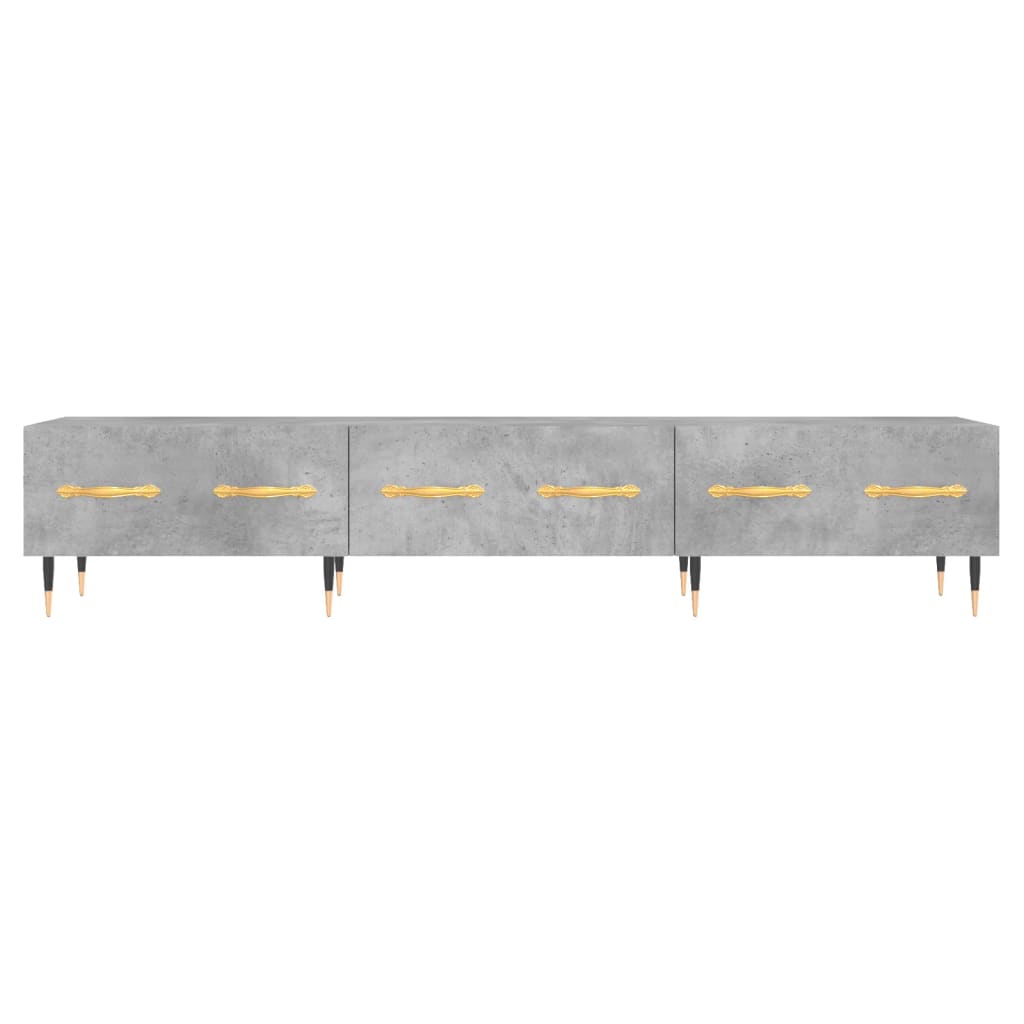 Meuble TV gris béton 150x36x30 cm bois d'ingénierie - XIOS