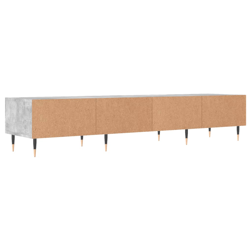 Meuble TV gris béton 150x36x30 cm bois d'ingénierie - XIOS