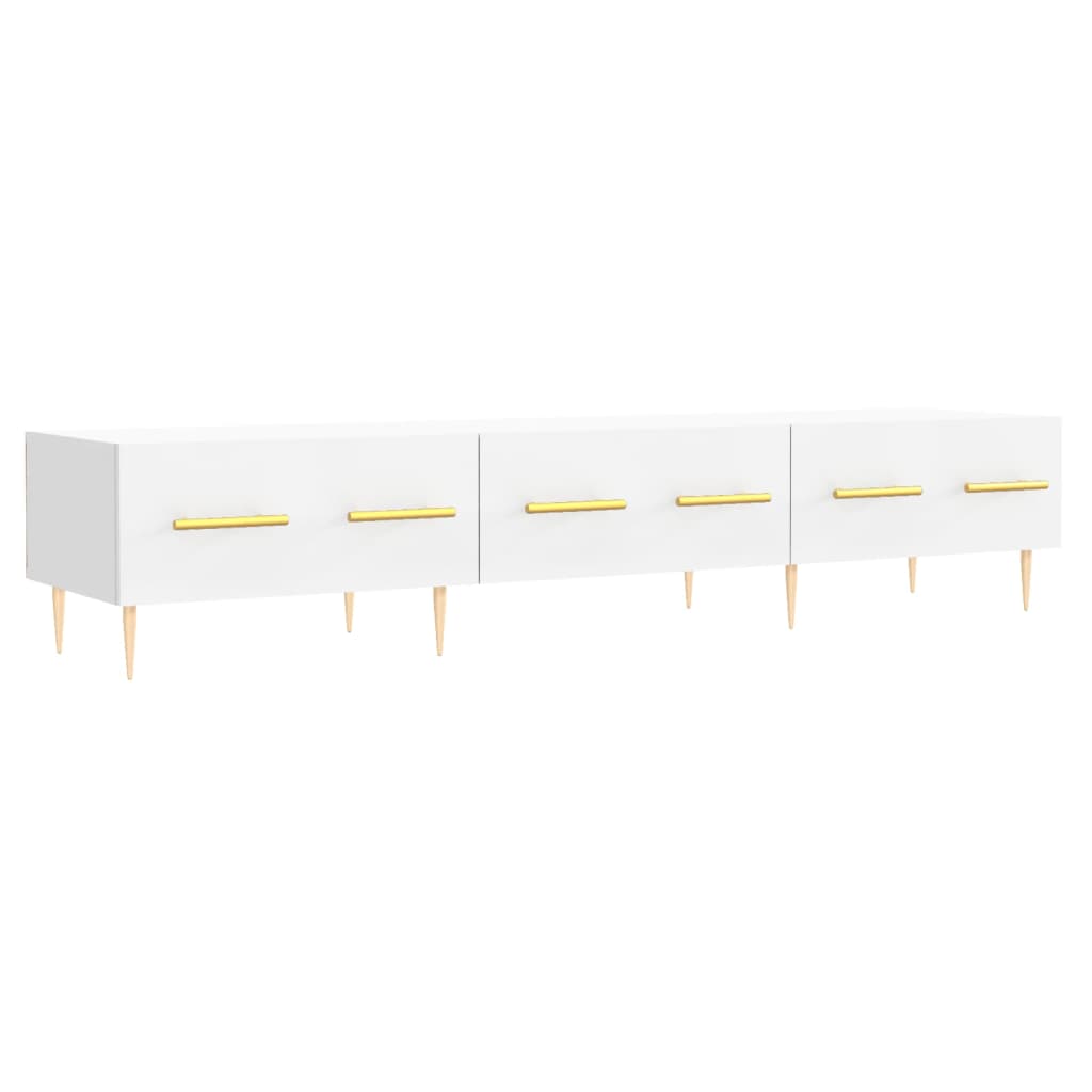 Meuble TV blanc 150x36x30 cm bois d'ingénierie - XIOS