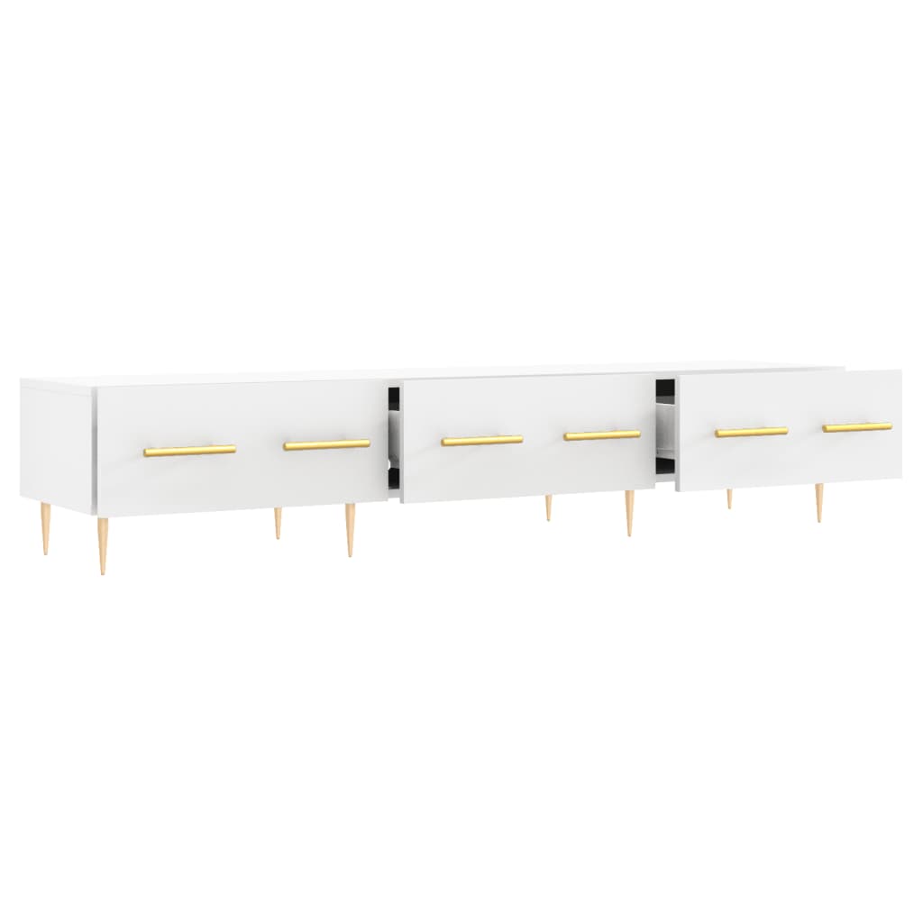 Meuble TV blanc 150x36x30 cm bois d'ingénierie - XIOS