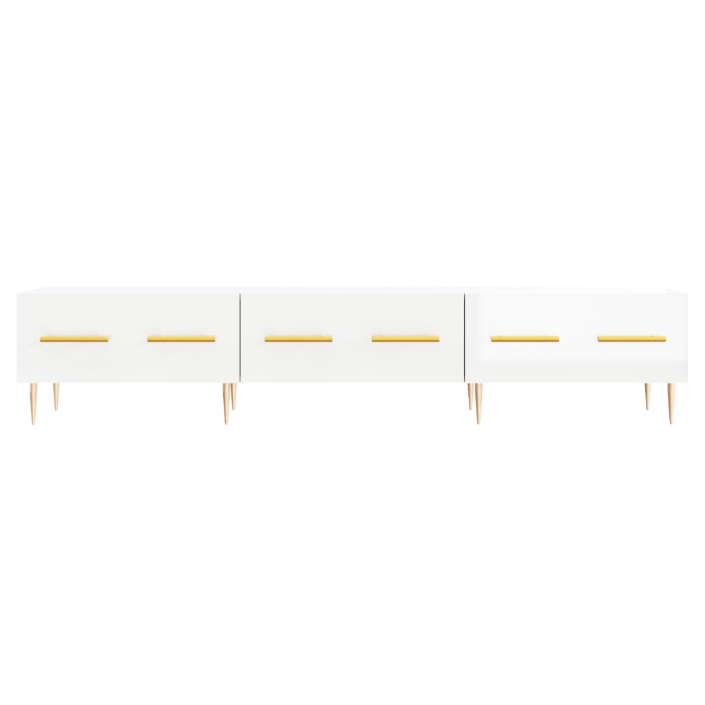 Meuble TV blanc brillant 150x36x30 cm bois d'ingénierie - XIOS