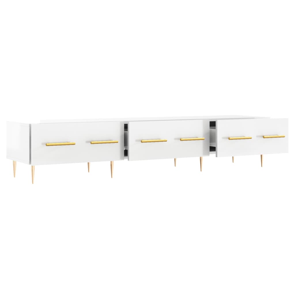Meuble TV blanc brillant 150x36x30 cm bois d'ingénierie - XIOS