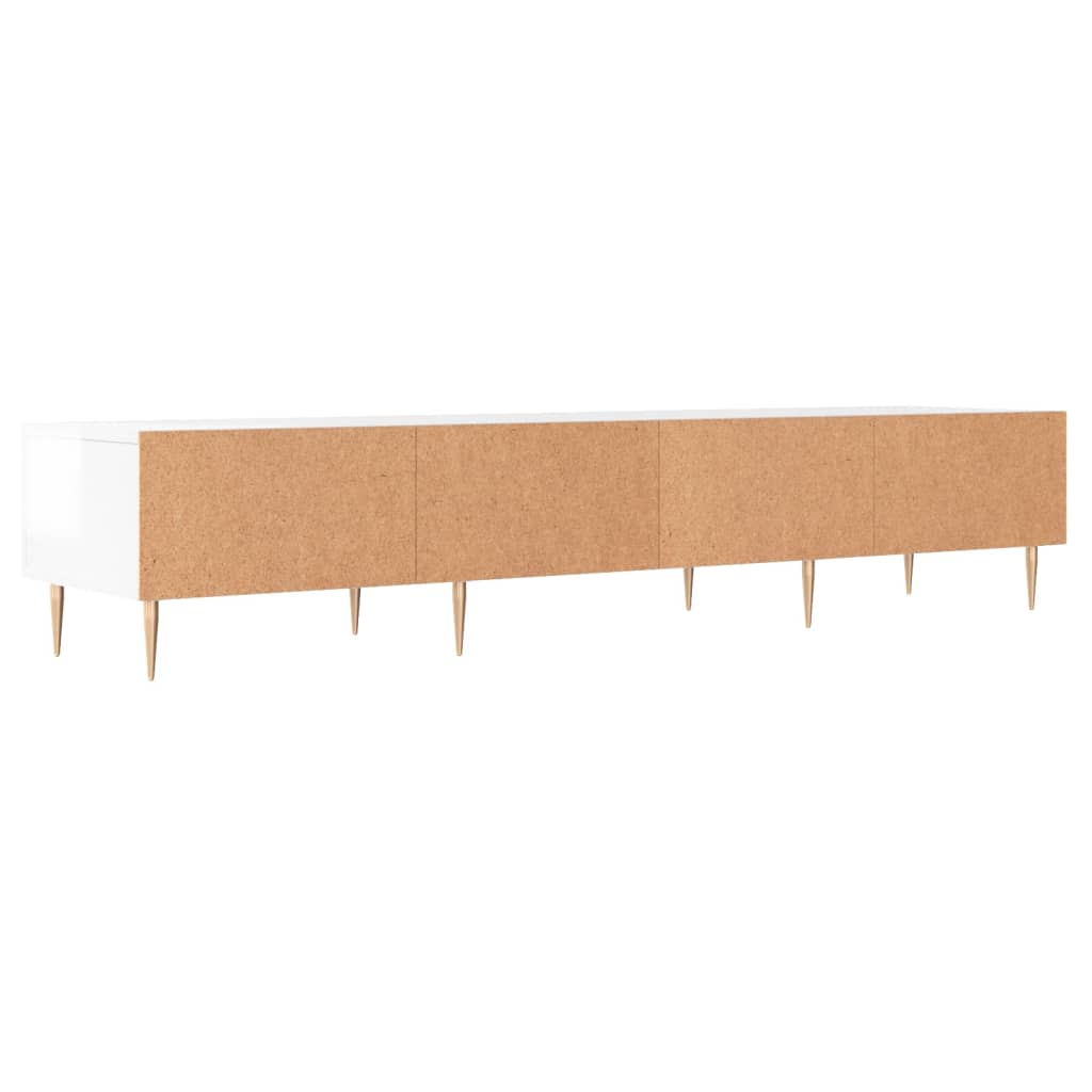 Meuble TV blanc brillant 150x36x30 cm bois d'ingénierie - XIOS