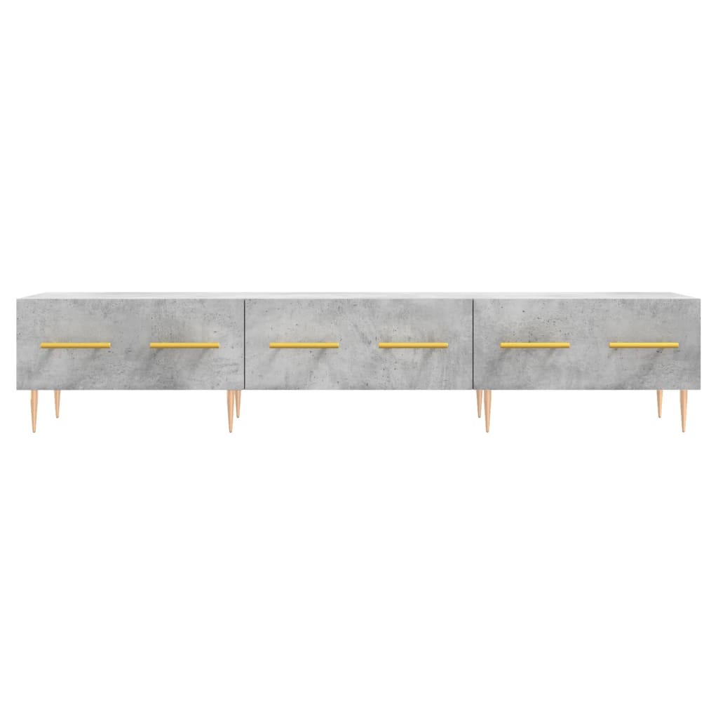 Meuble TV gris béton 150x36x30 cm bois d'ingénierie - XIOS