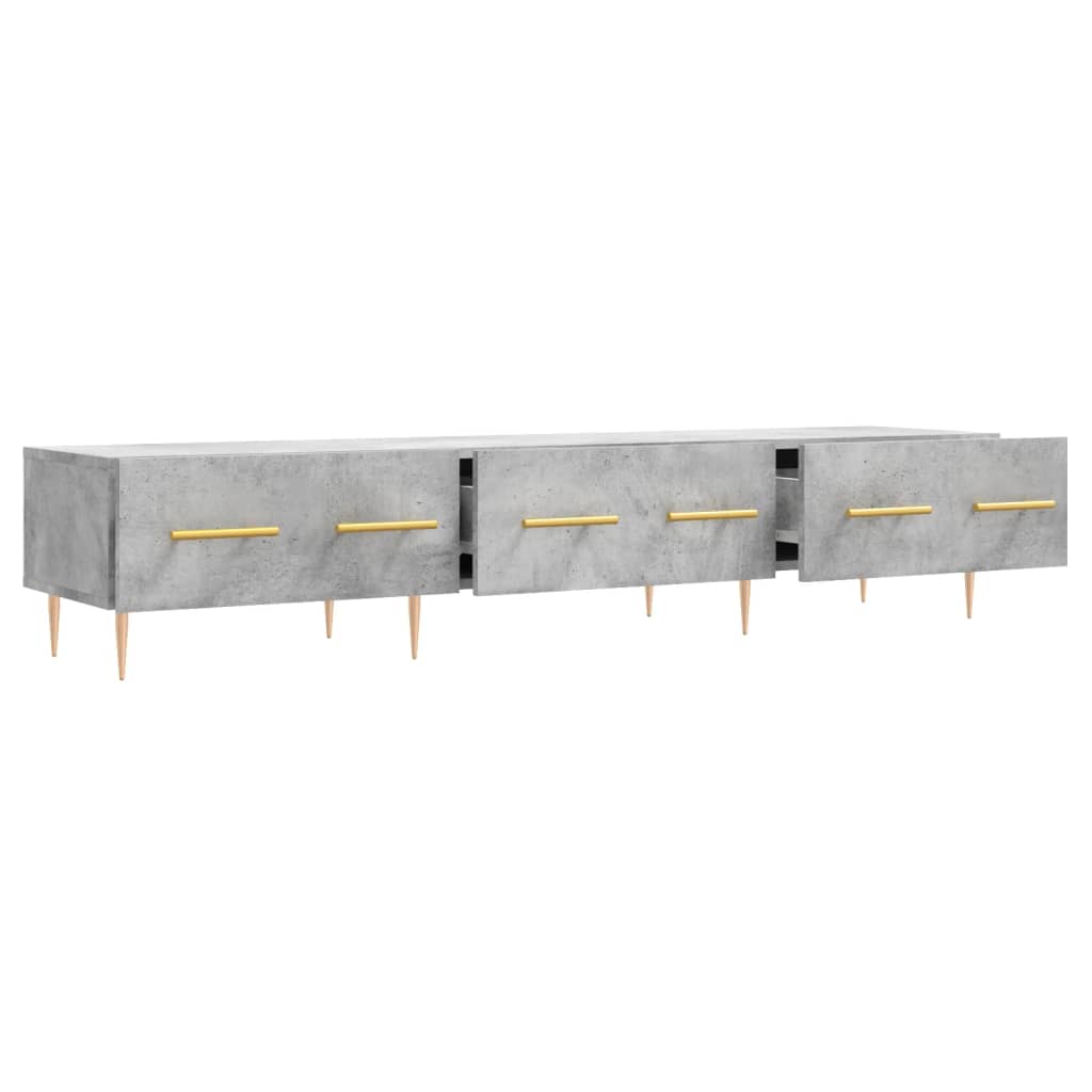 Meuble TV gris béton 150x36x30 cm bois d'ingénierie - XIOS