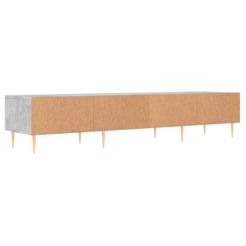 Meuble TV gris béton 150x36x30 cm bois d'ingénierie - XIOS