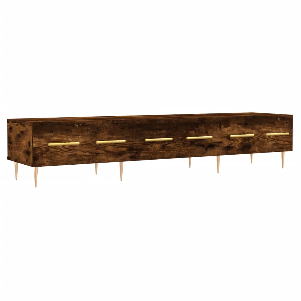 Meuble TV chêne fumé 150x36x30 cm bois d'ingénierie - XIOS