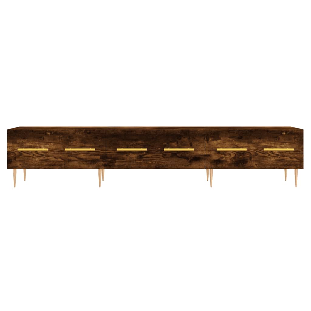 Meuble TV chêne fumé 150x36x30 cm bois d'ingénierie - XIOS