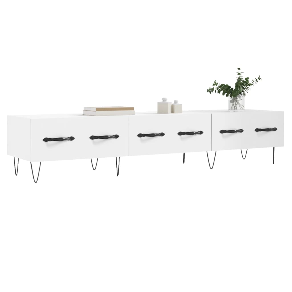 Meuble TV blanc 150x36x30 cm bois d'ingénierie - XIOS