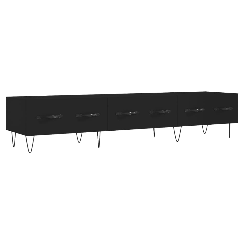 Meuble TV noir 150x36x30 cm bois d'ingénierie - XIOS