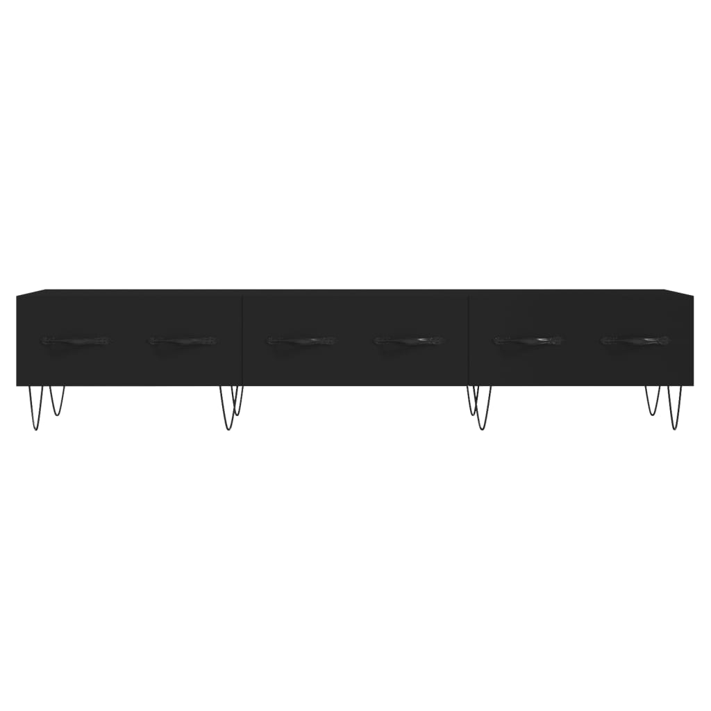 Meuble TV noir 150x36x30 cm bois d'ingénierie - XIOS
