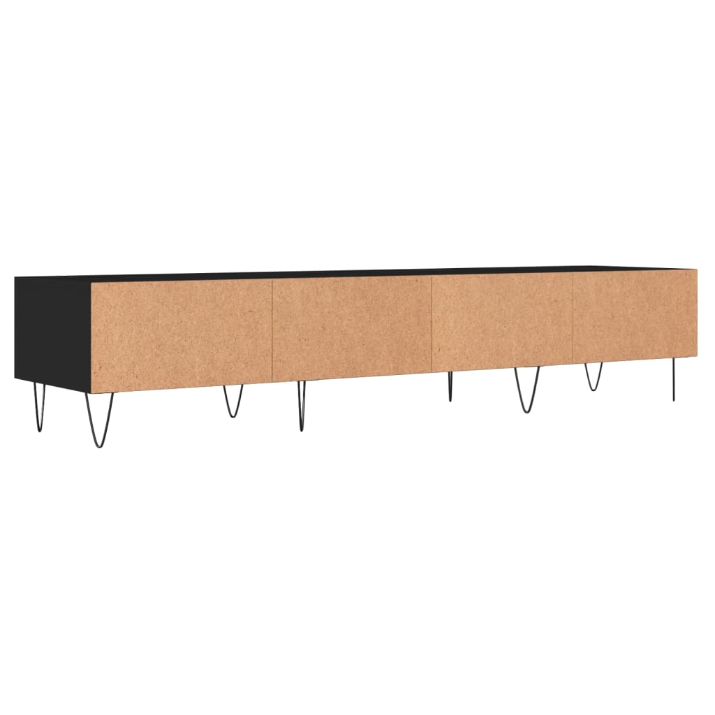 Meuble TV noir 150x36x30 cm bois d'ingénierie - XIOS