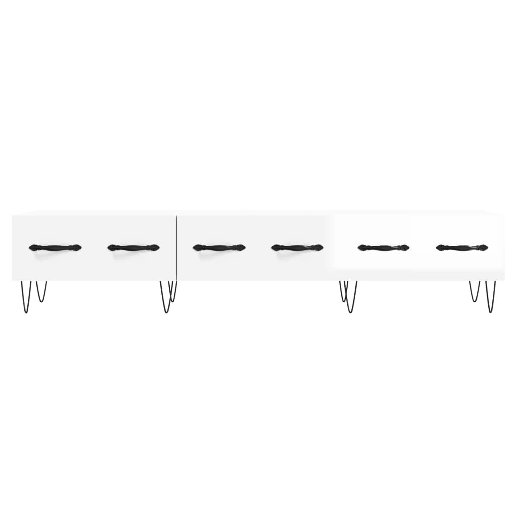 Meuble TV blanc brillant 150x36x30 cm bois d'ingénierie - XIOS