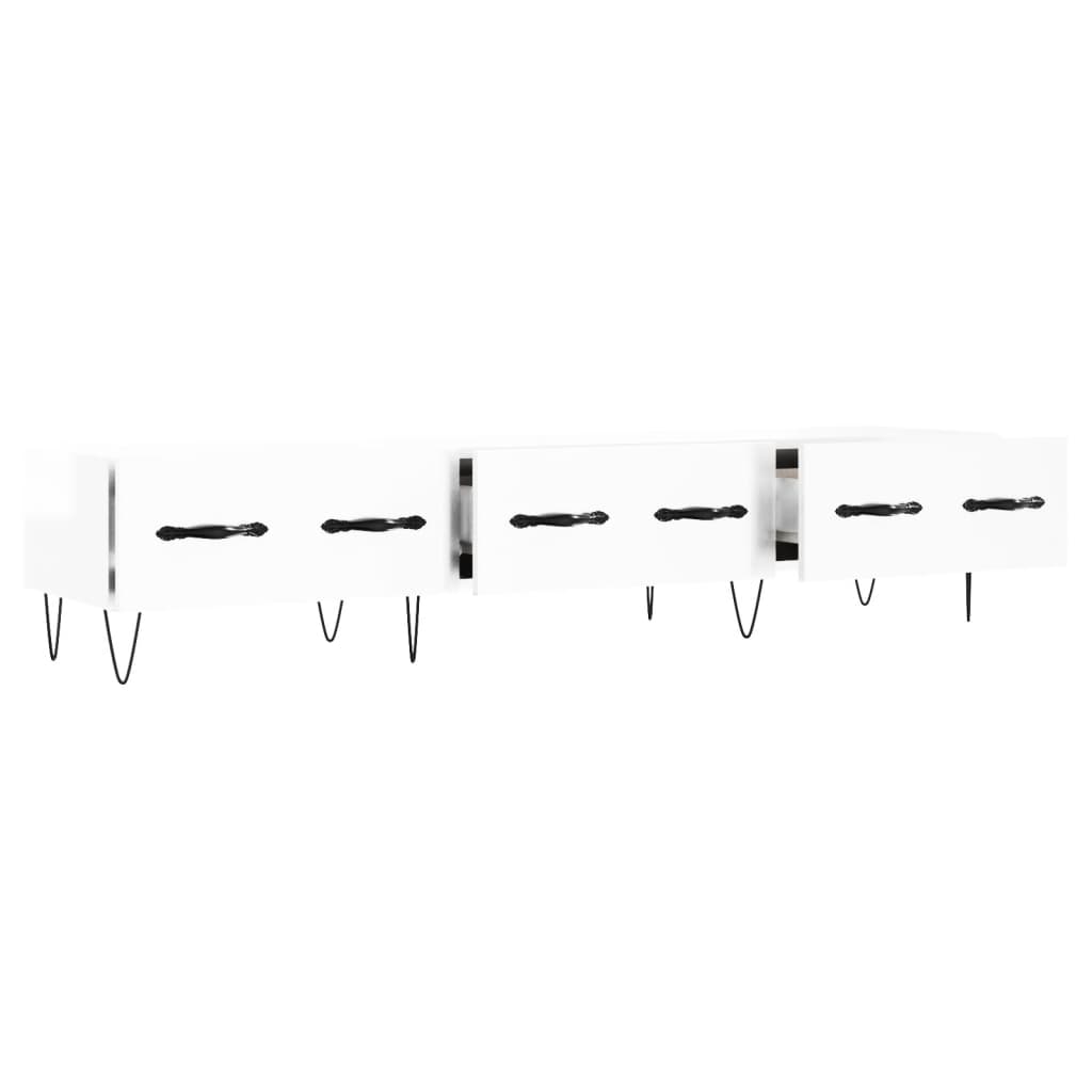 Meuble TV blanc brillant 150x36x30 cm bois d'ingénierie - XIOS