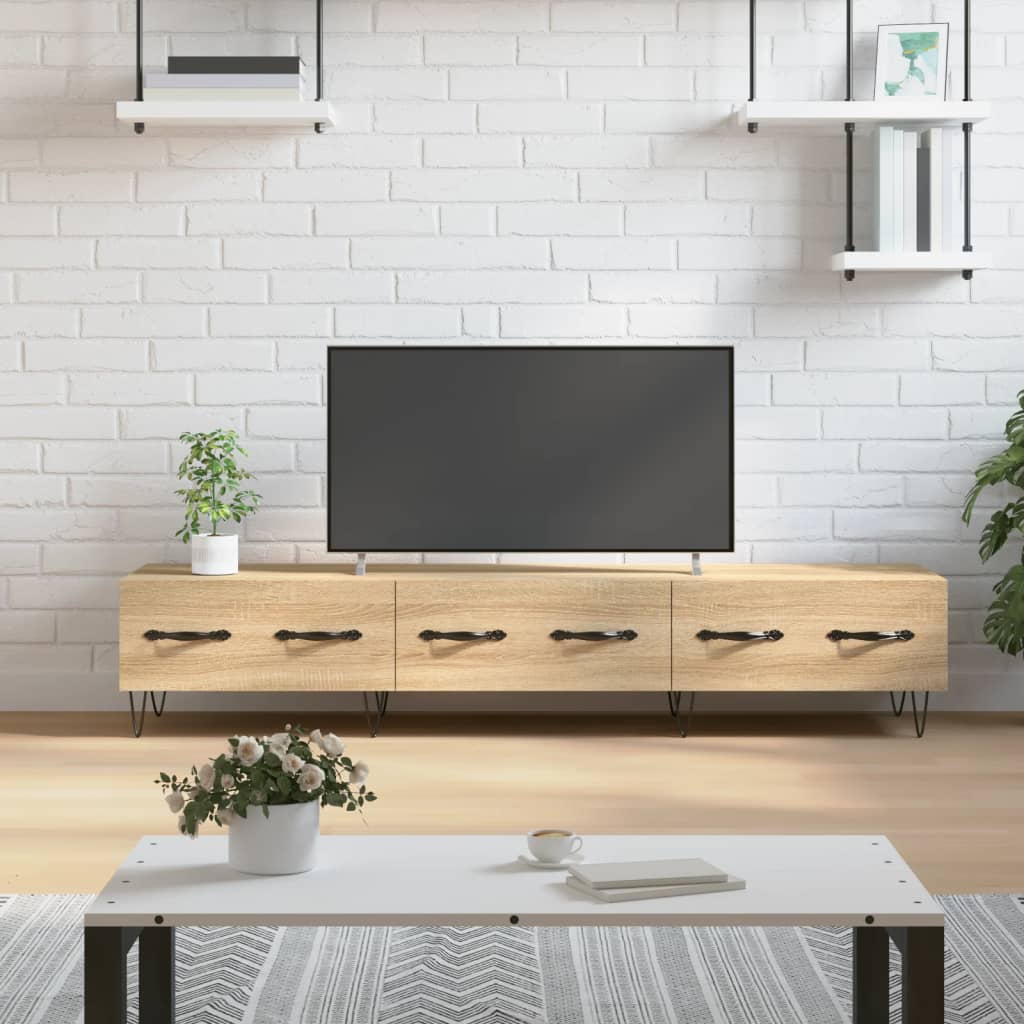 Meuble TV chêne sonoma 150x36x30 cm bois d'ingénierie - XIOS