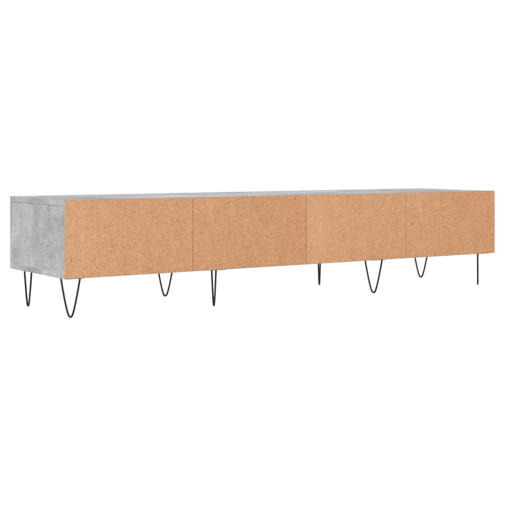 Meuble TV gris béton 150x36x30 cm bois d'ingénierie - XIOS