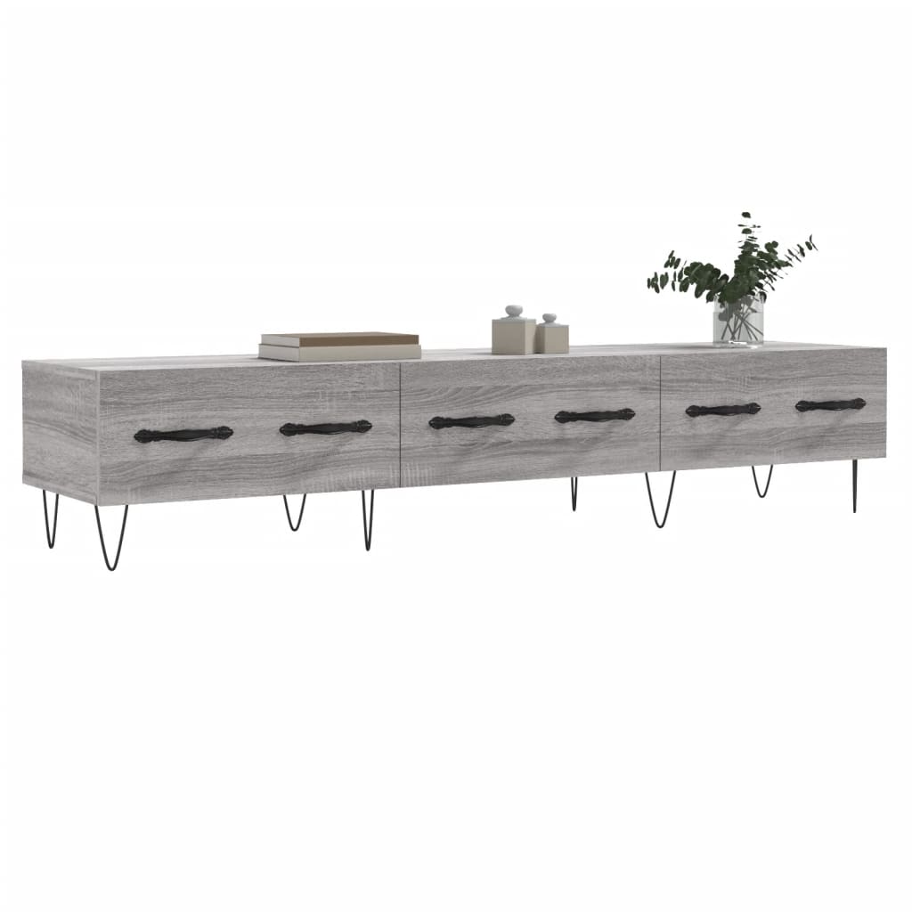 Meuble TV sonoma gris 150x36x30 cm bois d'ingénierie - XIOS