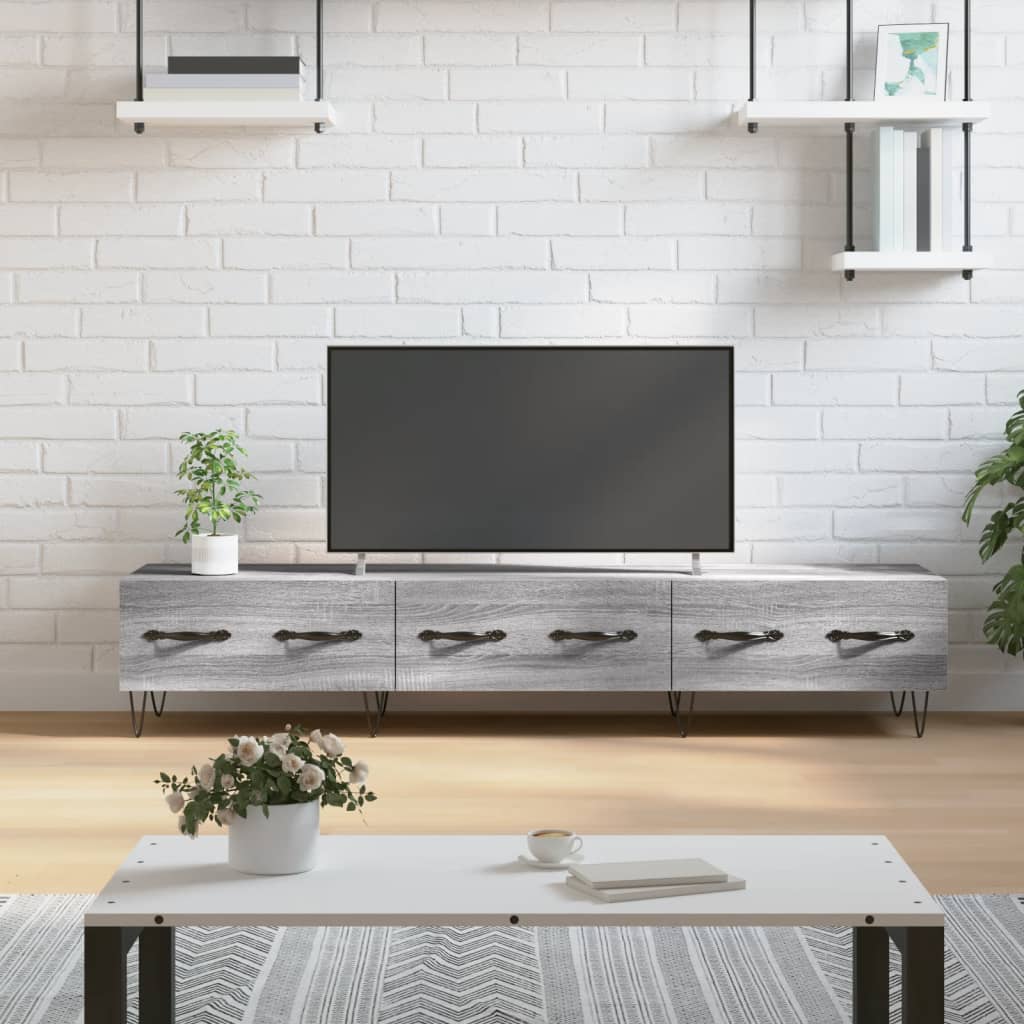 Meuble TV sonoma gris 150x36x30 cm bois d'ingénierie - XIOS