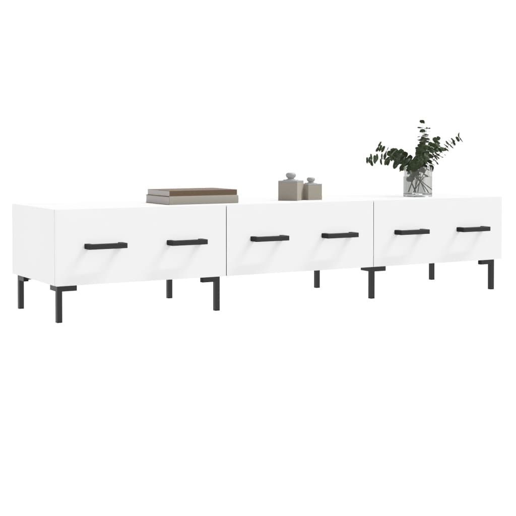 Meuble TV blanc 150x36x30 cm bois d'ingénierie - XIOS