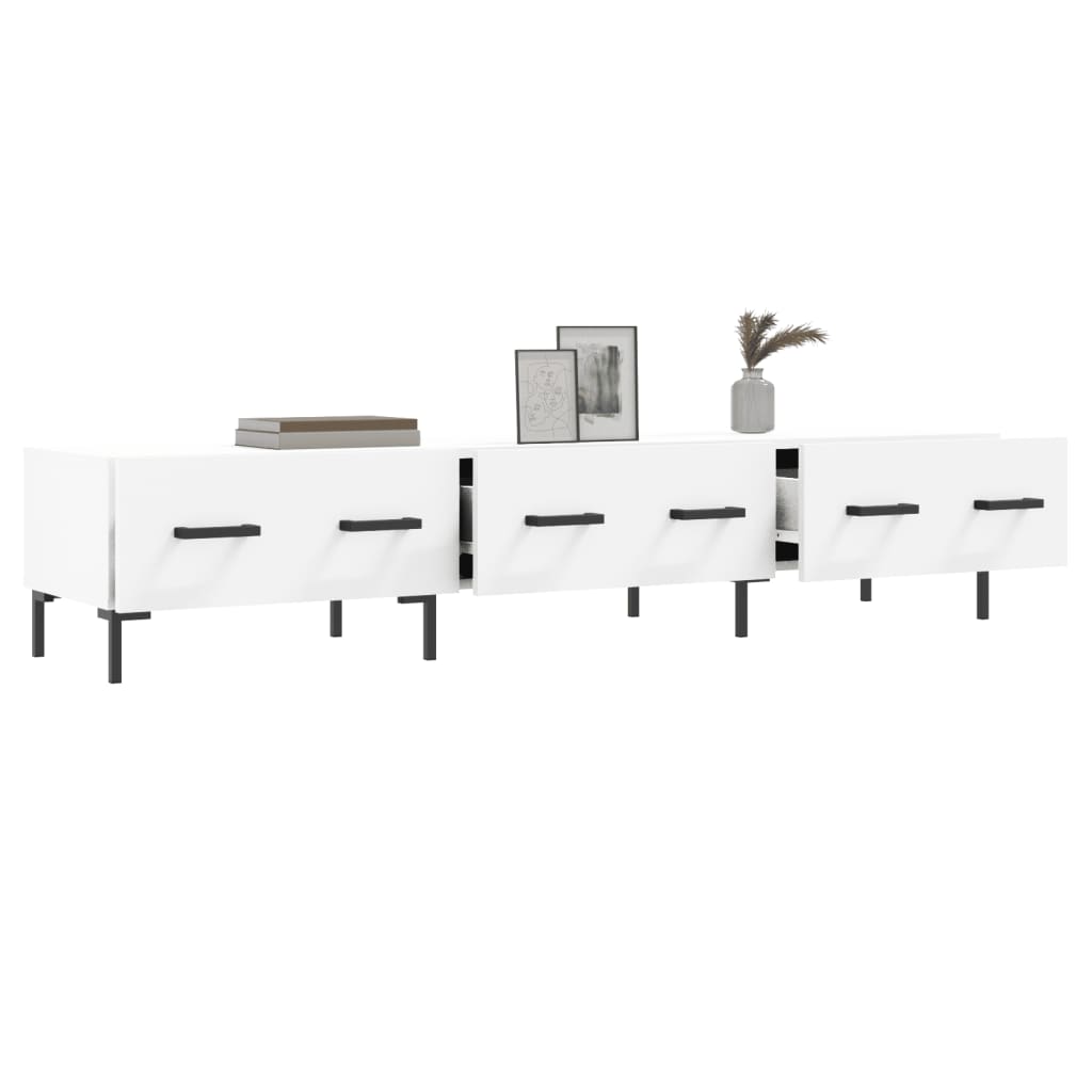 Meuble TV blanc 150x36x30 cm bois d'ingénierie - XIOS