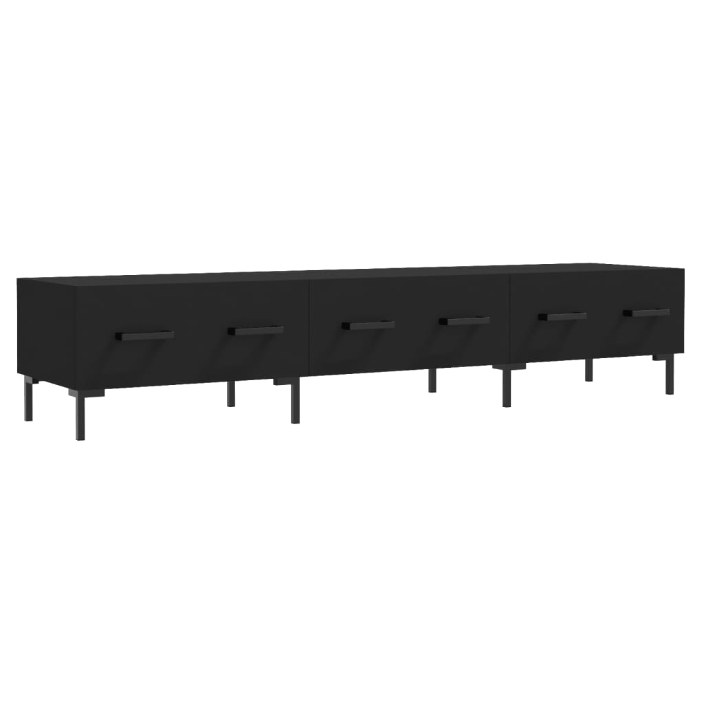Meuble TV noir 150x36x30 cm bois d'ingénierie - XIOS