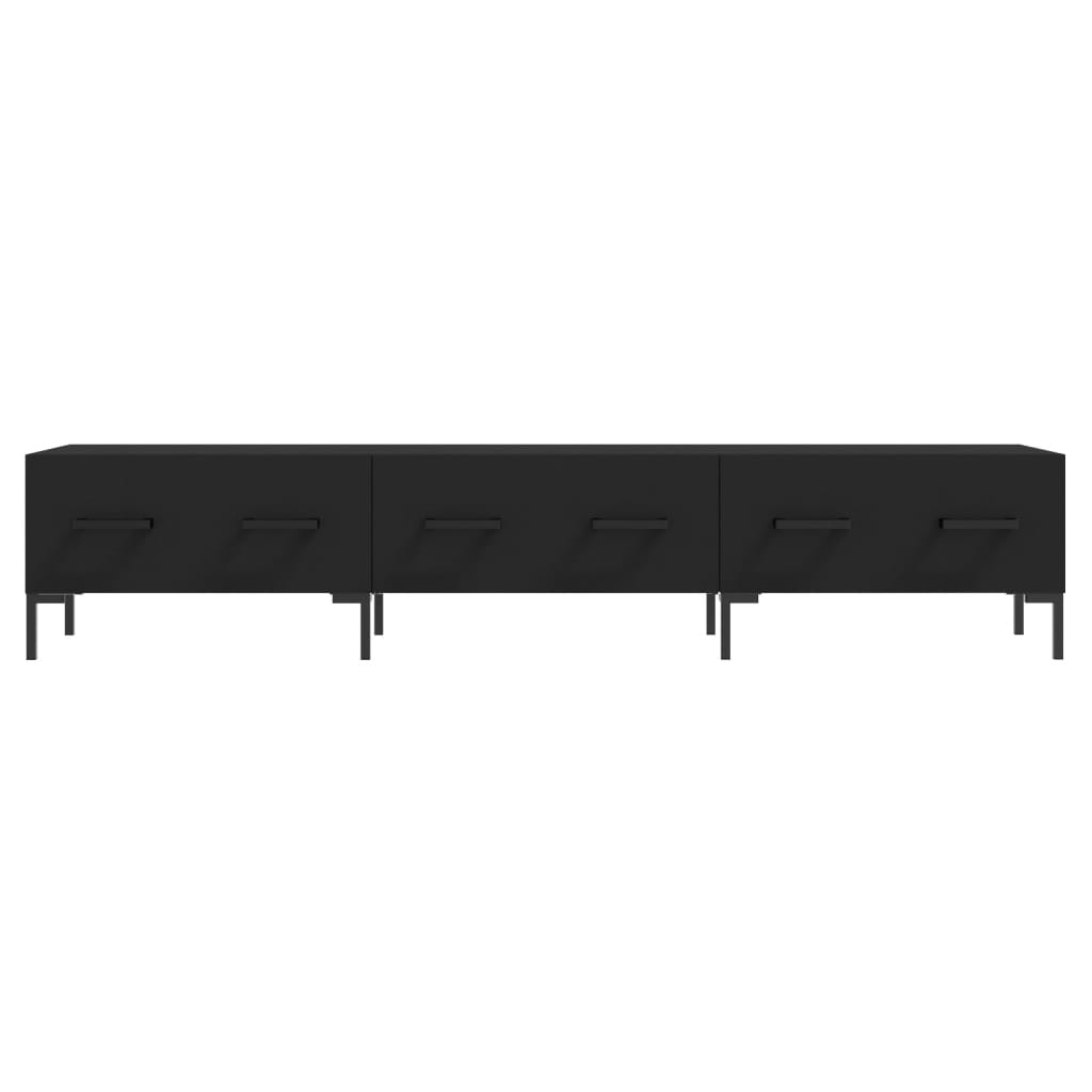 Meuble TV noir 150x36x30 cm bois d'ingénierie - XIOS