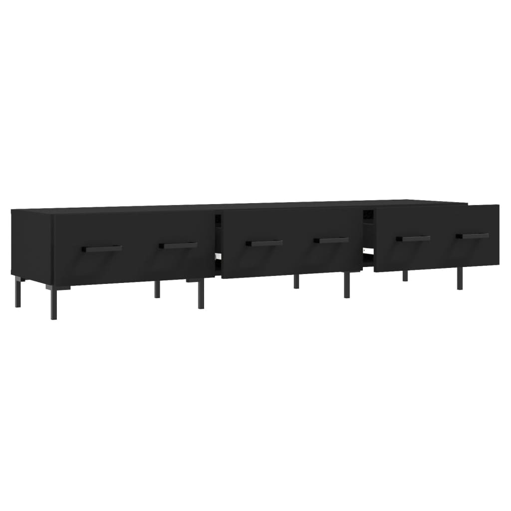 Meuble TV noir 150x36x30 cm bois d'ingénierie - XIOS
